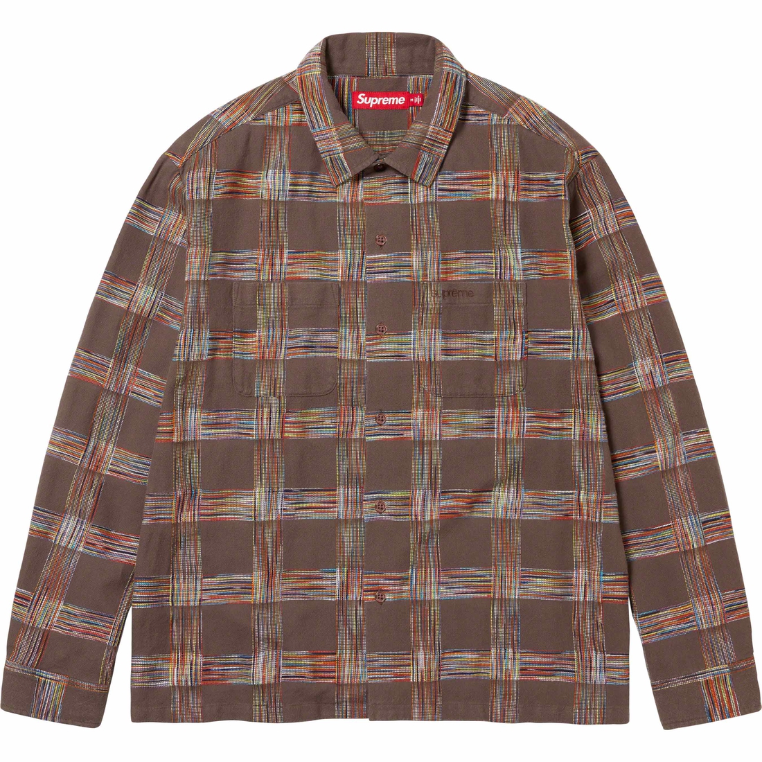 Supreme Woven Plaid Shirt (FW23) - Light Brown - $138