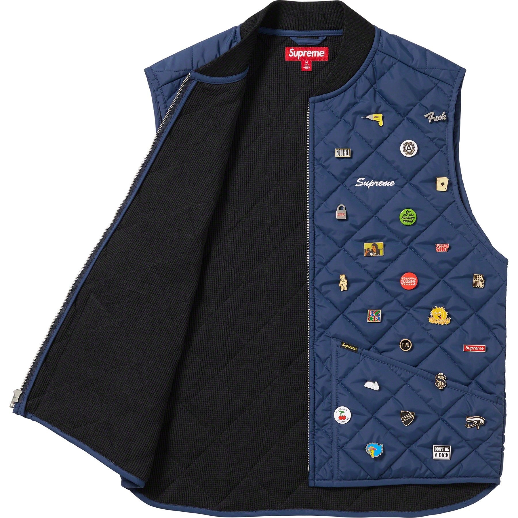 Supreme Pins Quilted Work Vest (FW23) - $388