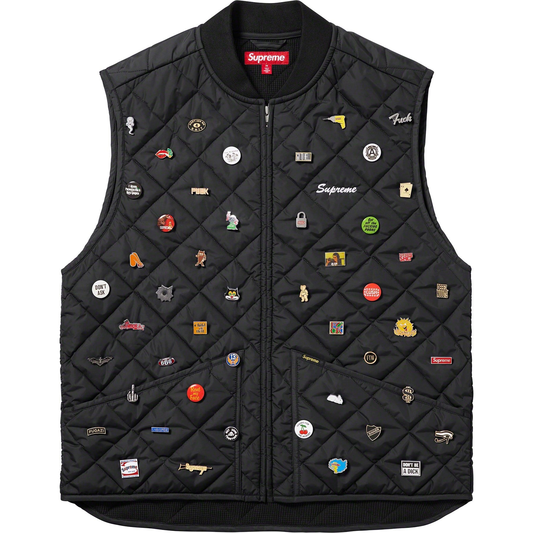 Supreme Pins Quilted Work Vest (FW23) - $388