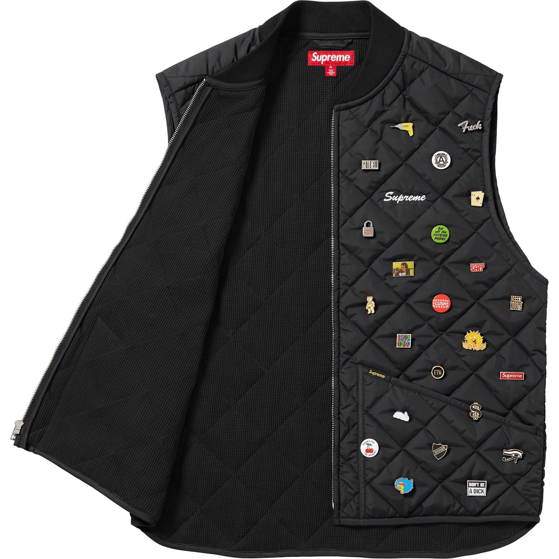 Supreme Pins Quilted Work Vest (FW23) - $388