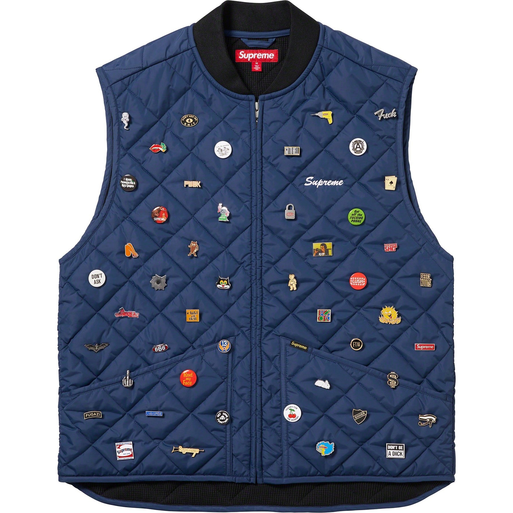 Supreme Pins Quilted Work Vest (FW23) - $388