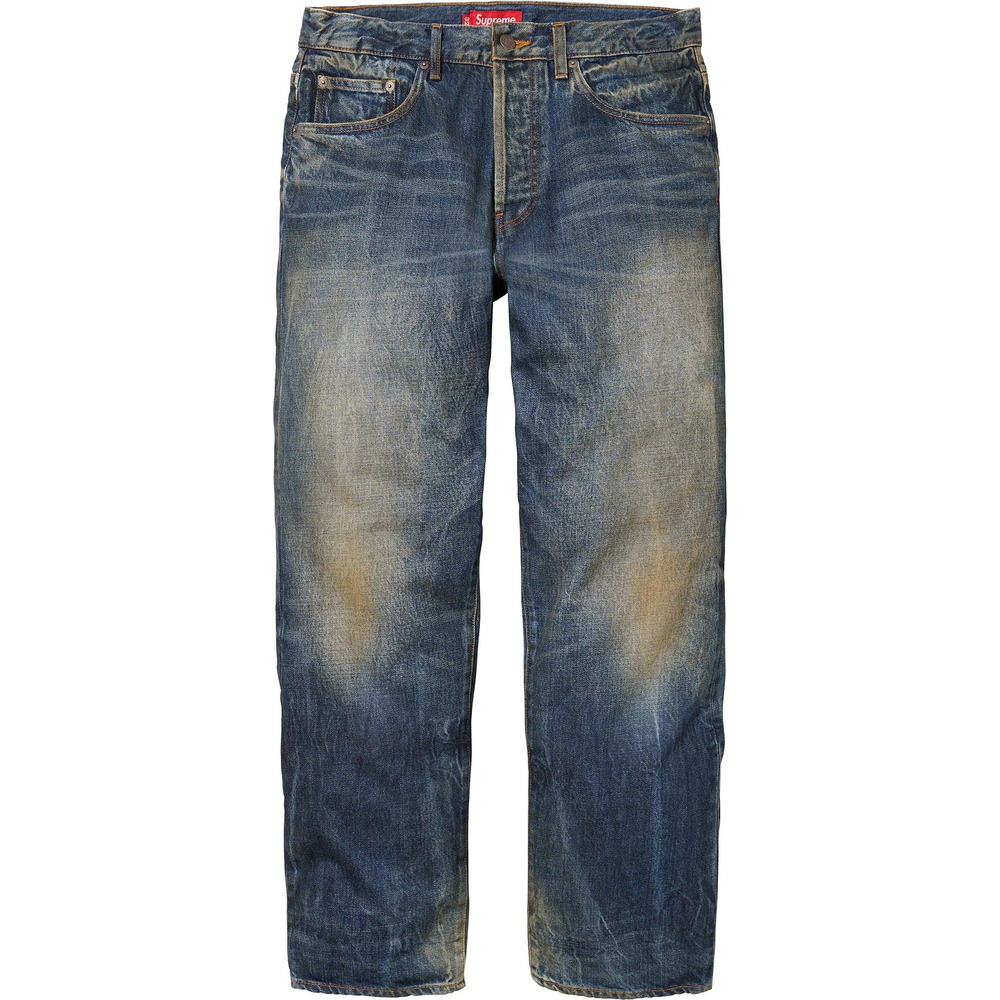 Supreme Distressed Loose Fit Selvedge Jean (FW23) - $288