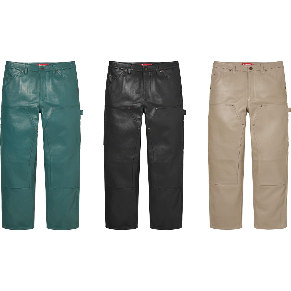Supreme Leather Double Knee Pant (FW23) - $428