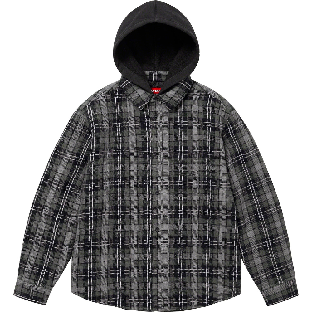 Supreme Tartan Flannel Hooded Shirt (FW23) - $148