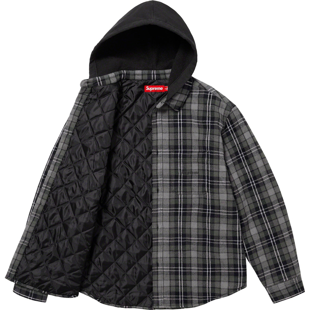 Supreme Tartan Flannel Hooded Shirt (FW23) - $148