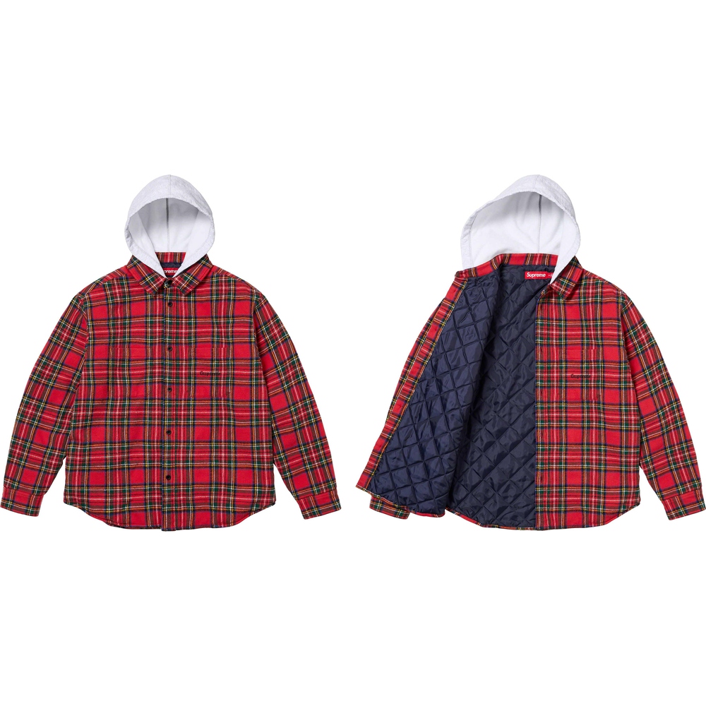 Supreme Tartan Flannel Hooded Shirt (FW23) - $148