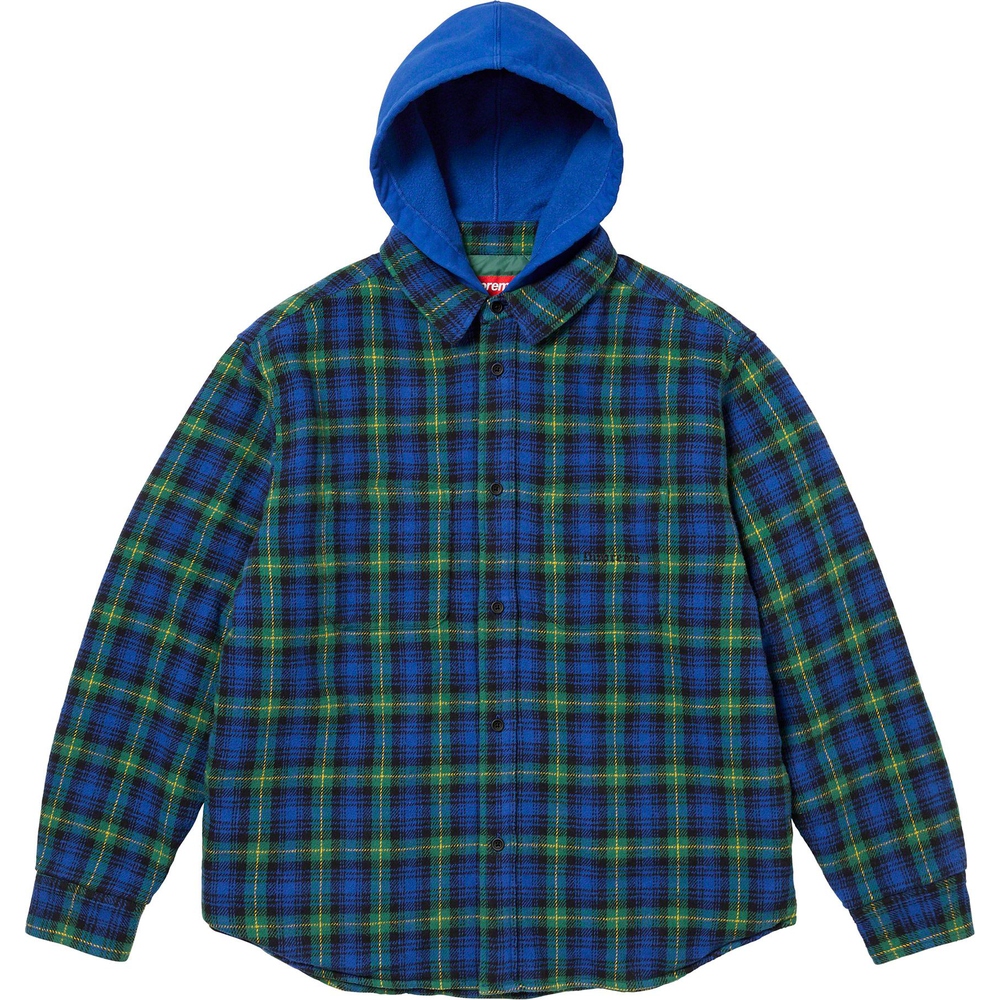 Supreme Tartan Flannel Hooded Shirt (FW23) - $148