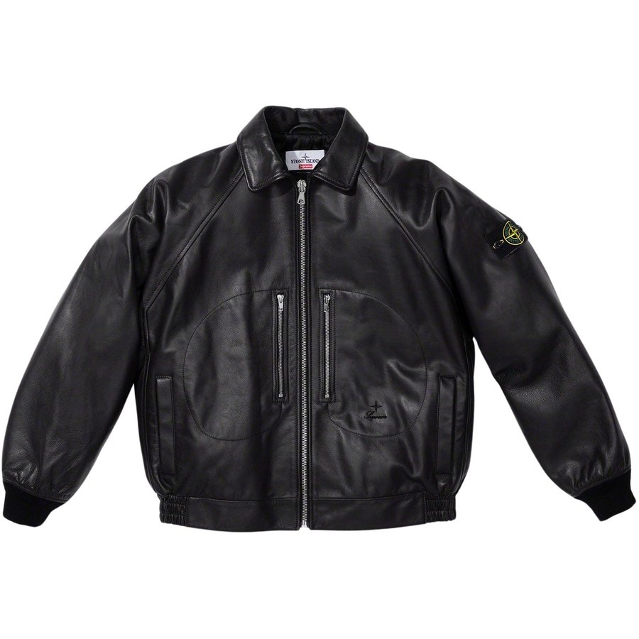 Supreme Supreme Stone Island Leather Bomber Jacket (FW23) - $2598