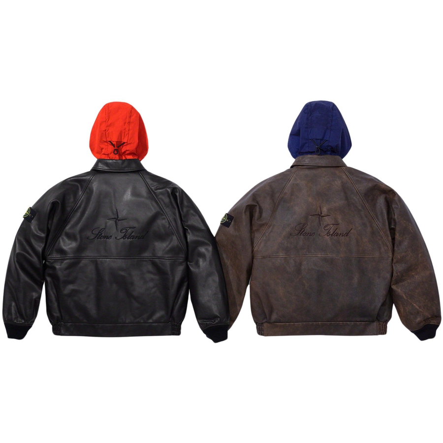 Supreme Supreme Stone Island Leather Bomber Jacket (FW23) - $2598