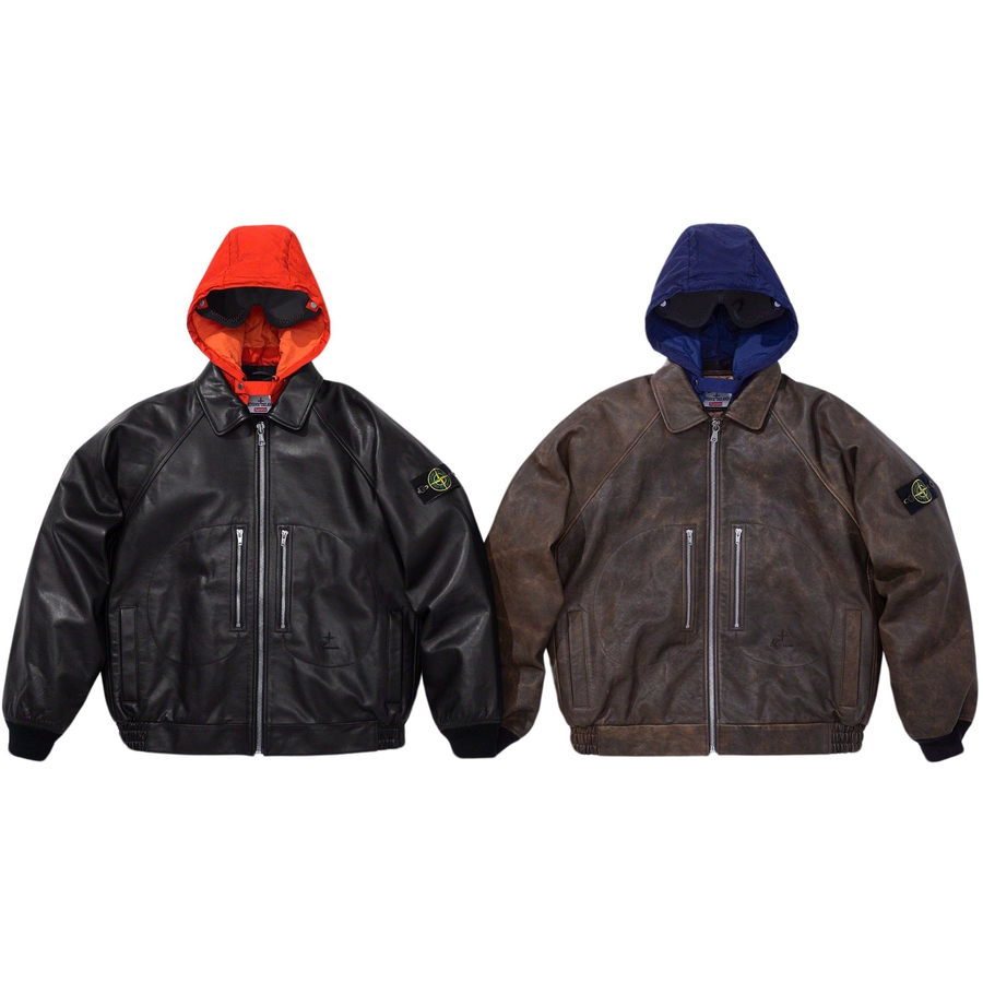 Supreme Supreme Stone Island Leather Bomber Jacket (FW23) - $2598
