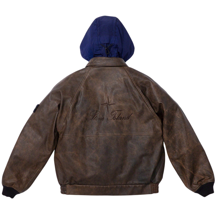 Supreme Supreme Stone Island Leather Bomber Jacket (FW23) - $2598