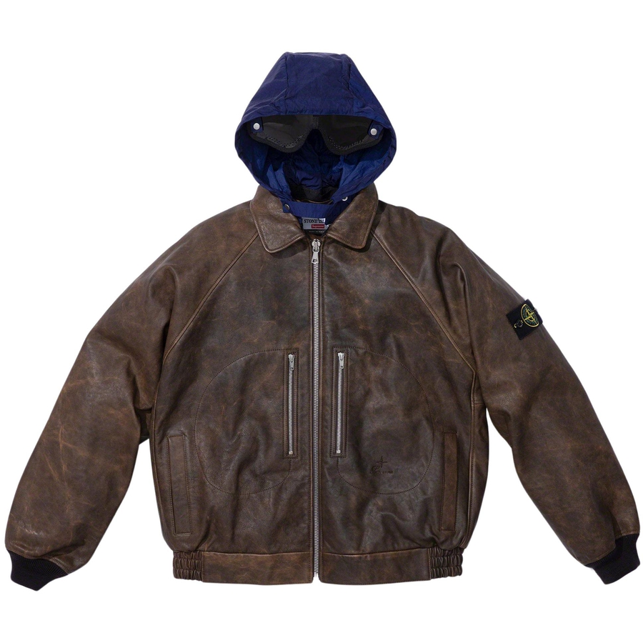Supreme Supreme Stone Island Leather Bomber Jacket (FW23) - $2598