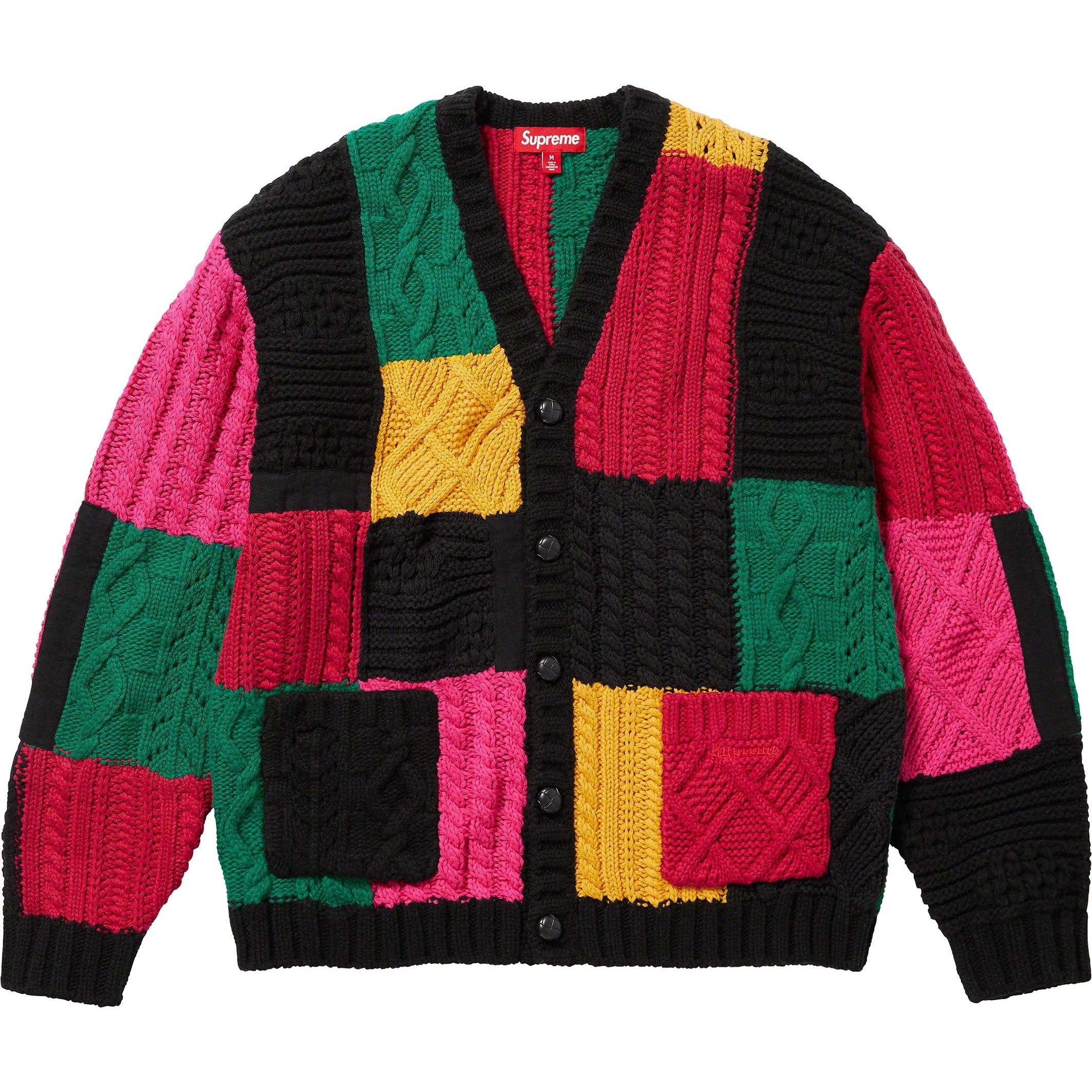 Supreme Patchwork Cable Knit Cardigan (FW23) - $198