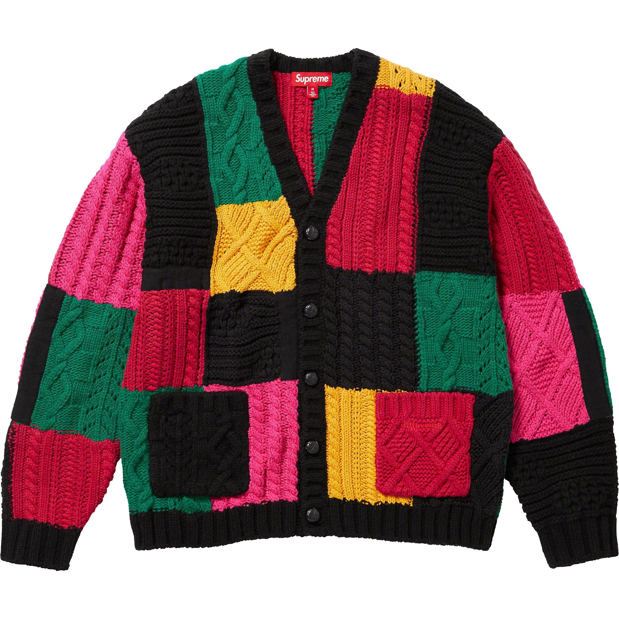 Supreme Patchwork Cable Knit Cardigan (FW23) - $198