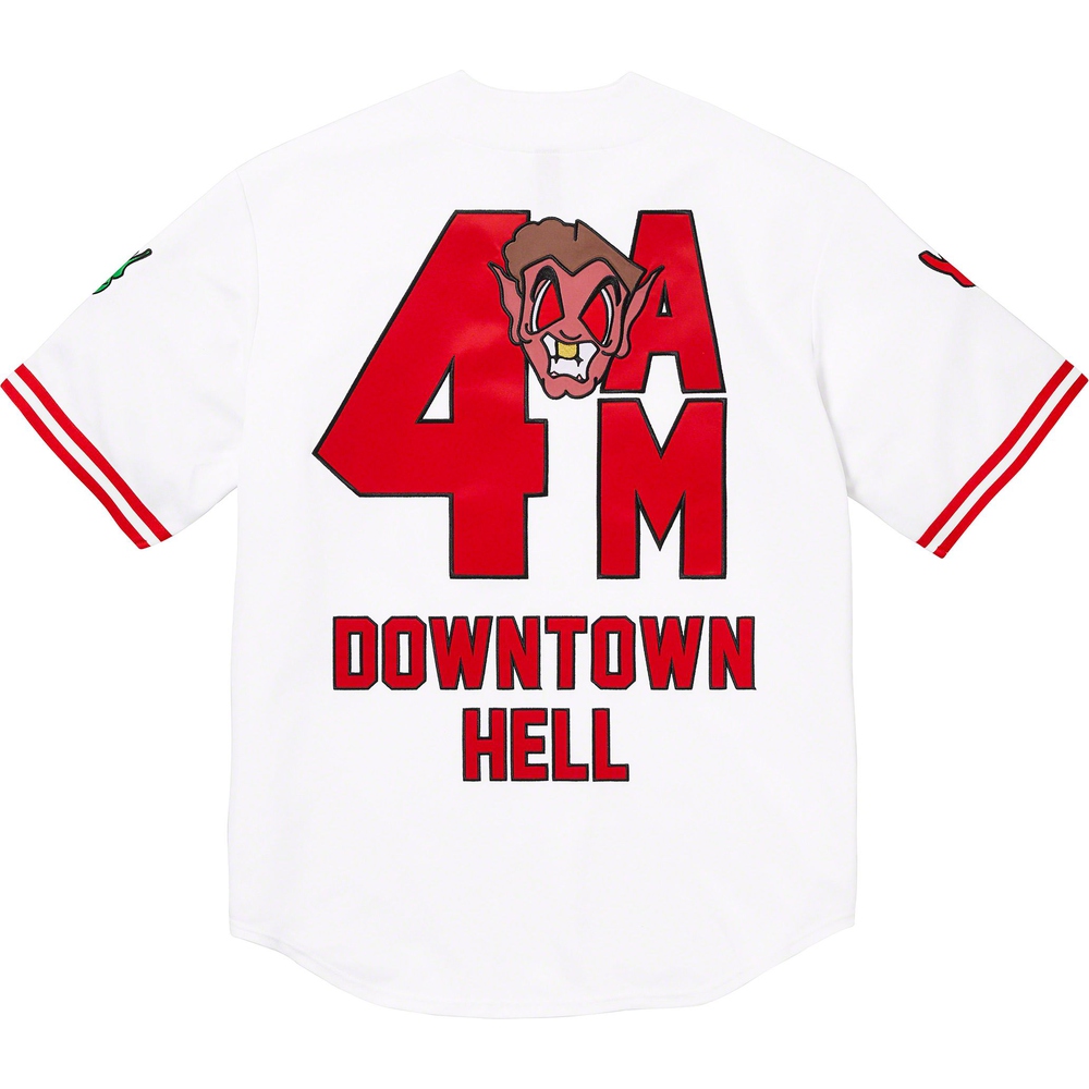 Supreme Supreme Mitchell & Ness Downtown Hell Baseball Jersey (FW23) - $188