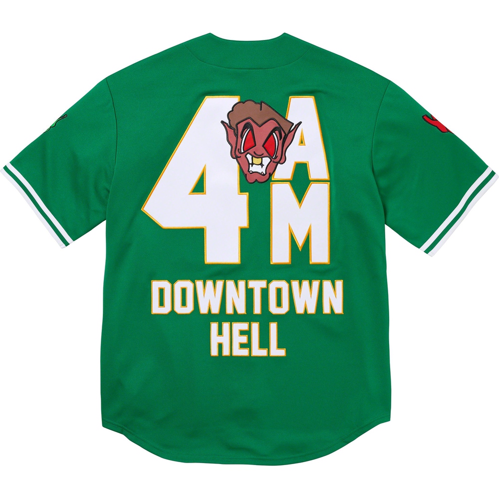Supreme Supreme Mitchell & Ness Downtown Hell Baseball Jersey (FW23) - $188