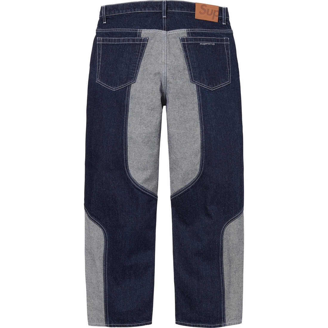 Supreme 2-Tone Paneled Baggy Jean (FW24) - Blue - $188
