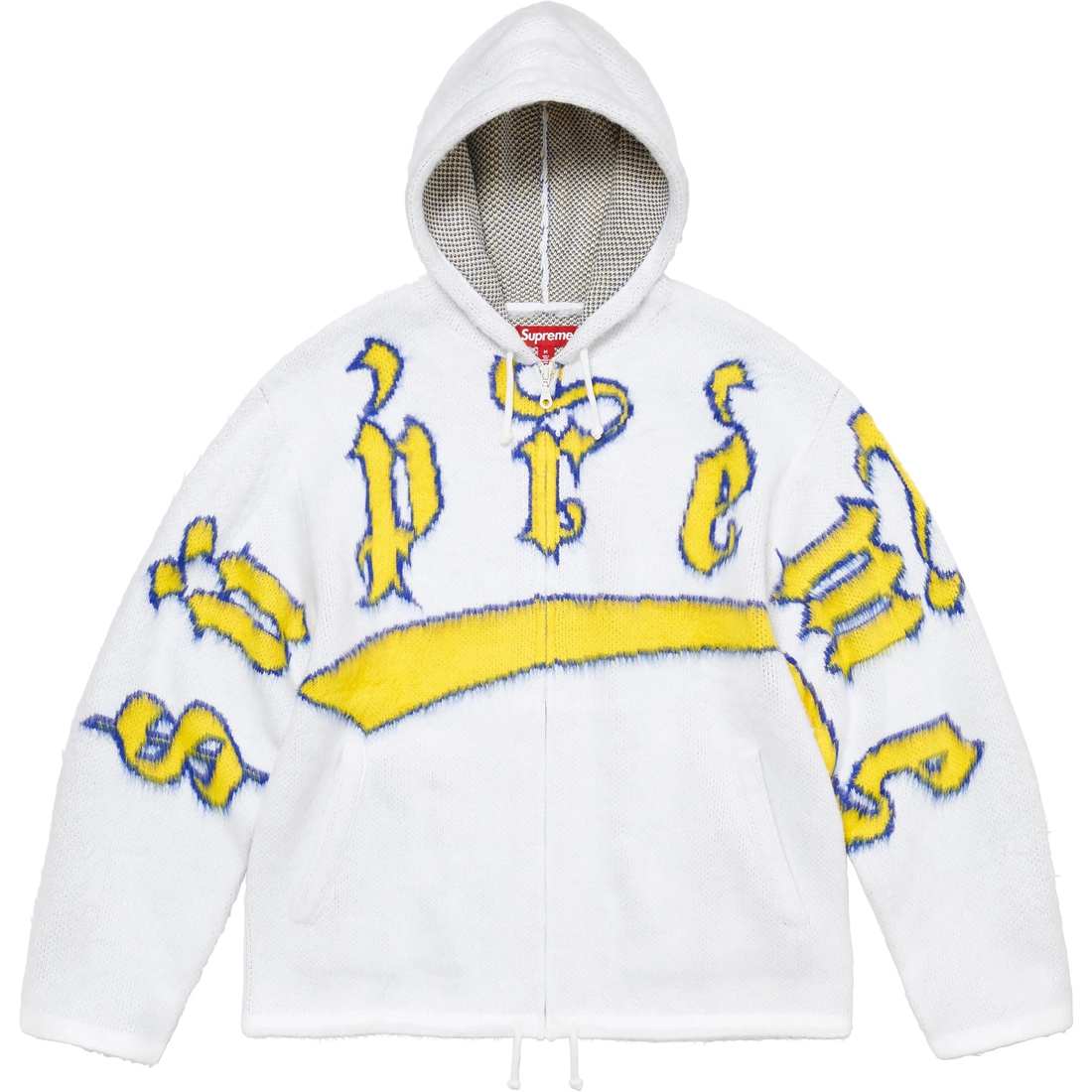 Supreme Accent Brushed Zip Up Hooded Sweater (FW24) - White - $188