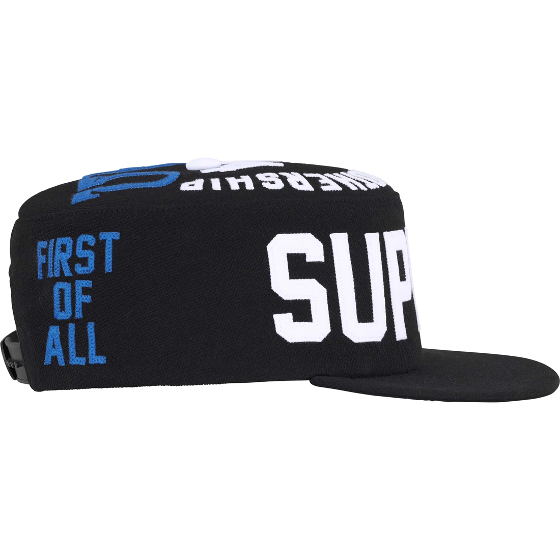 Supreme Alpha Omega Pillbox Hat (FW24) - Black - $58