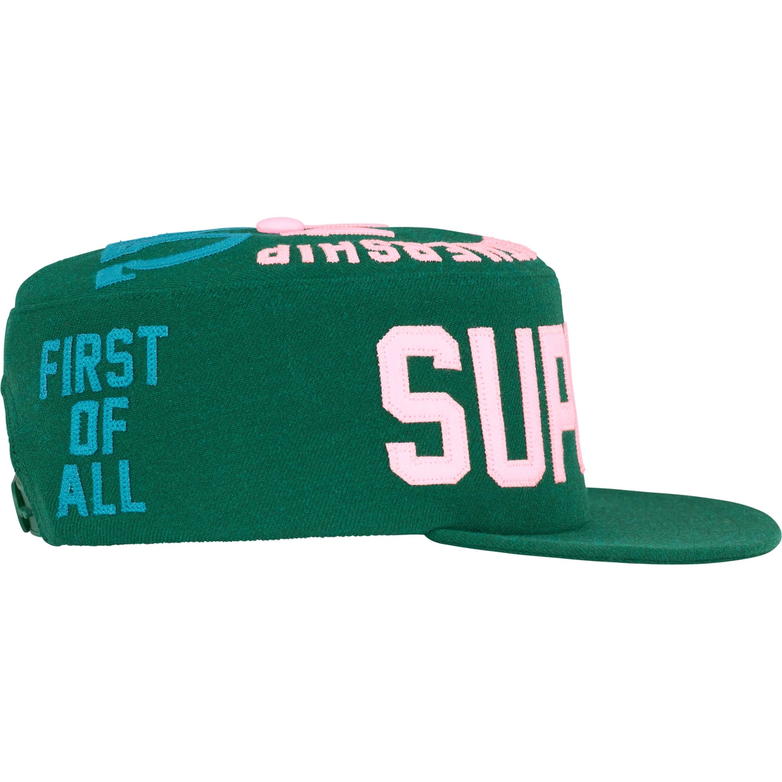 Supreme Alpha Omega Pillbox Hat (FW24) - Dark Green - $58