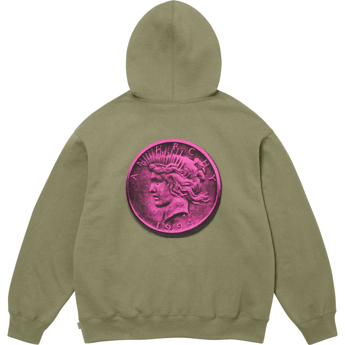 Supreme Anarchy Hooded Sweatshirt (FW24) - Light Olive - $158