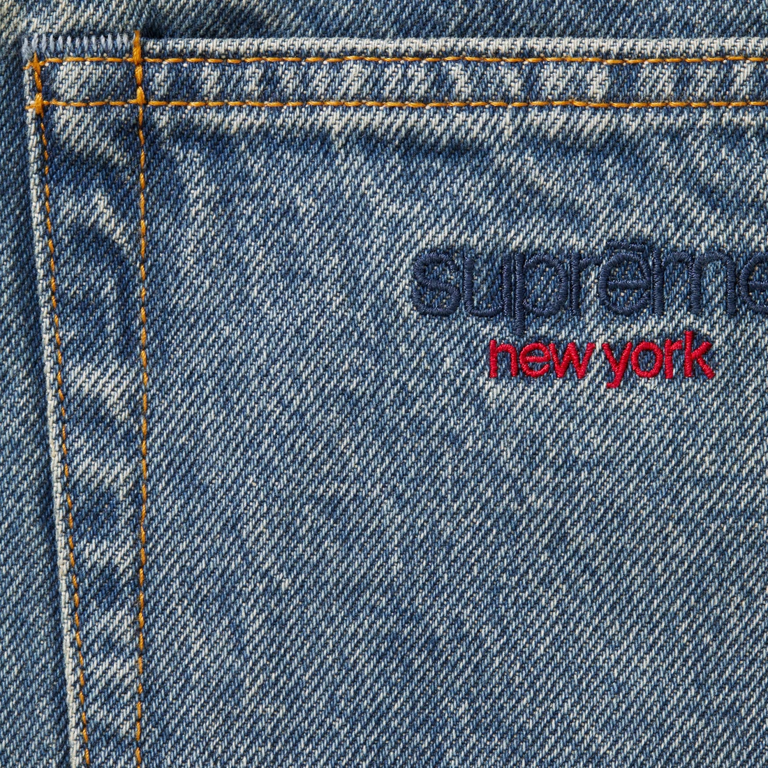 Supreme Baggy Jean (FW24) - Washed Indigo - $168