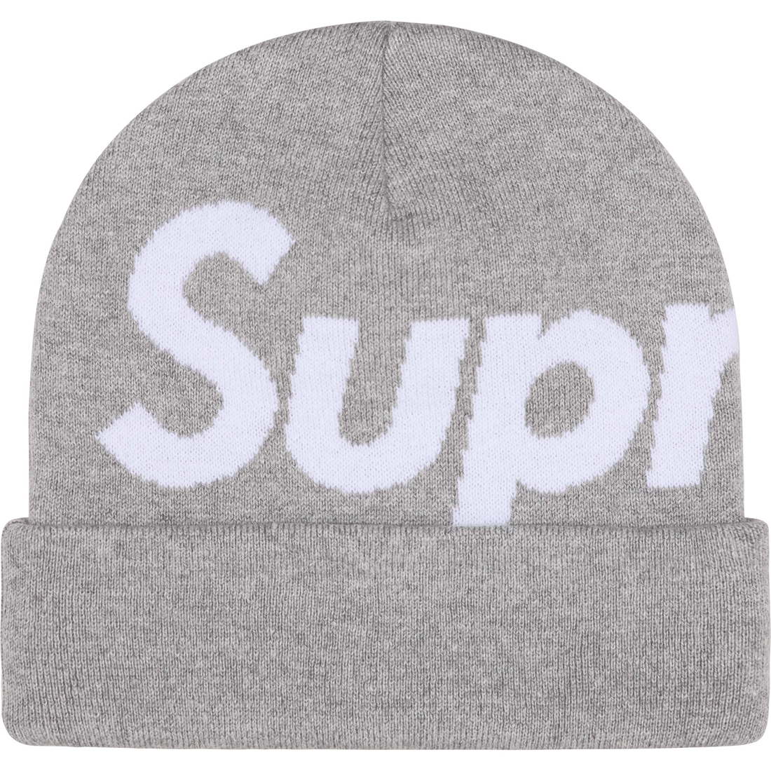 Supreme Big Logo Beanie (FW24) - Heather Grey - $44