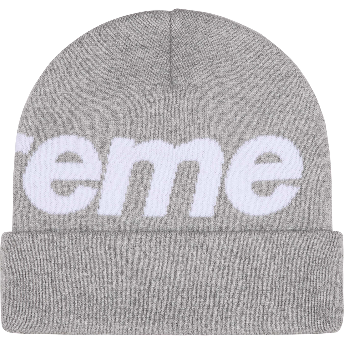 Supreme Big Logo Beanie (FW24) - Heather Grey - $44