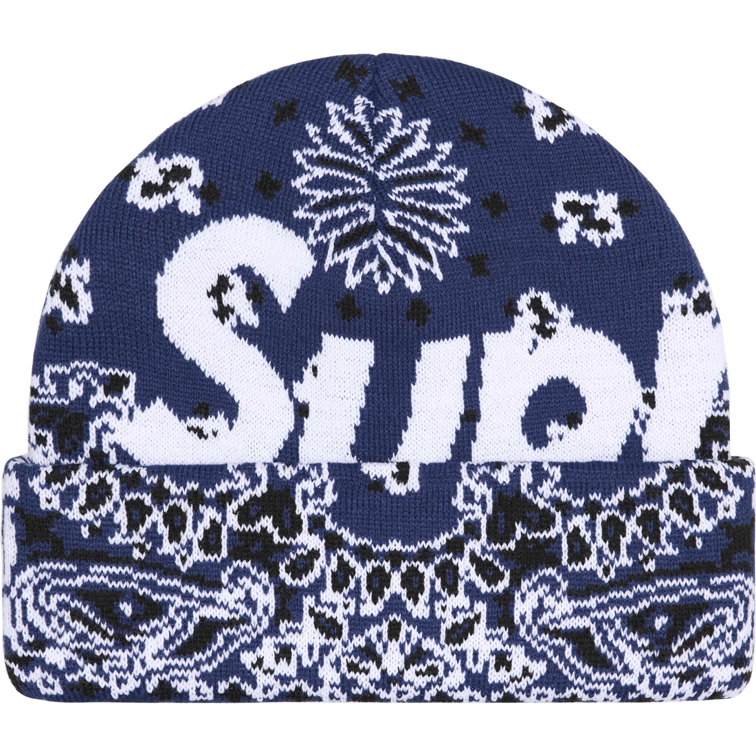 Supreme Big Logo Beanie (FW24) - Navy Bandana - $44