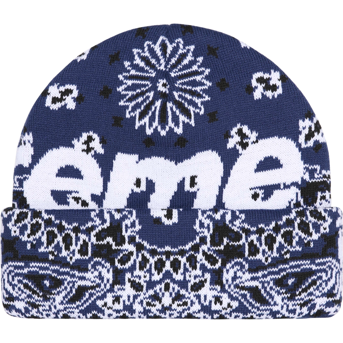 Supreme Big Logo Beanie (FW24) - Navy Bandana - $44
