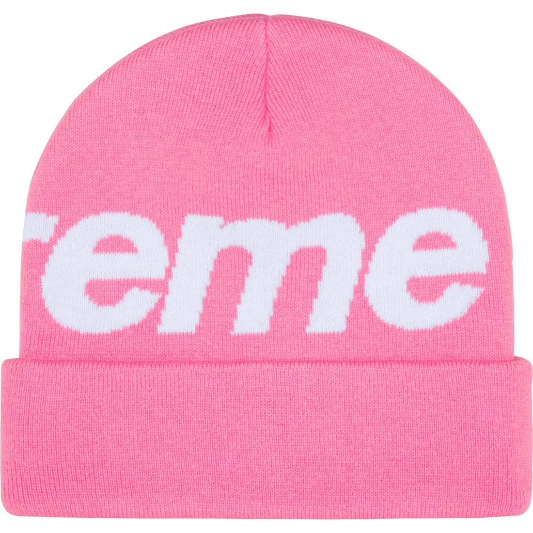 Supreme Big Logo Beanie (FW24) - Pink - $44
