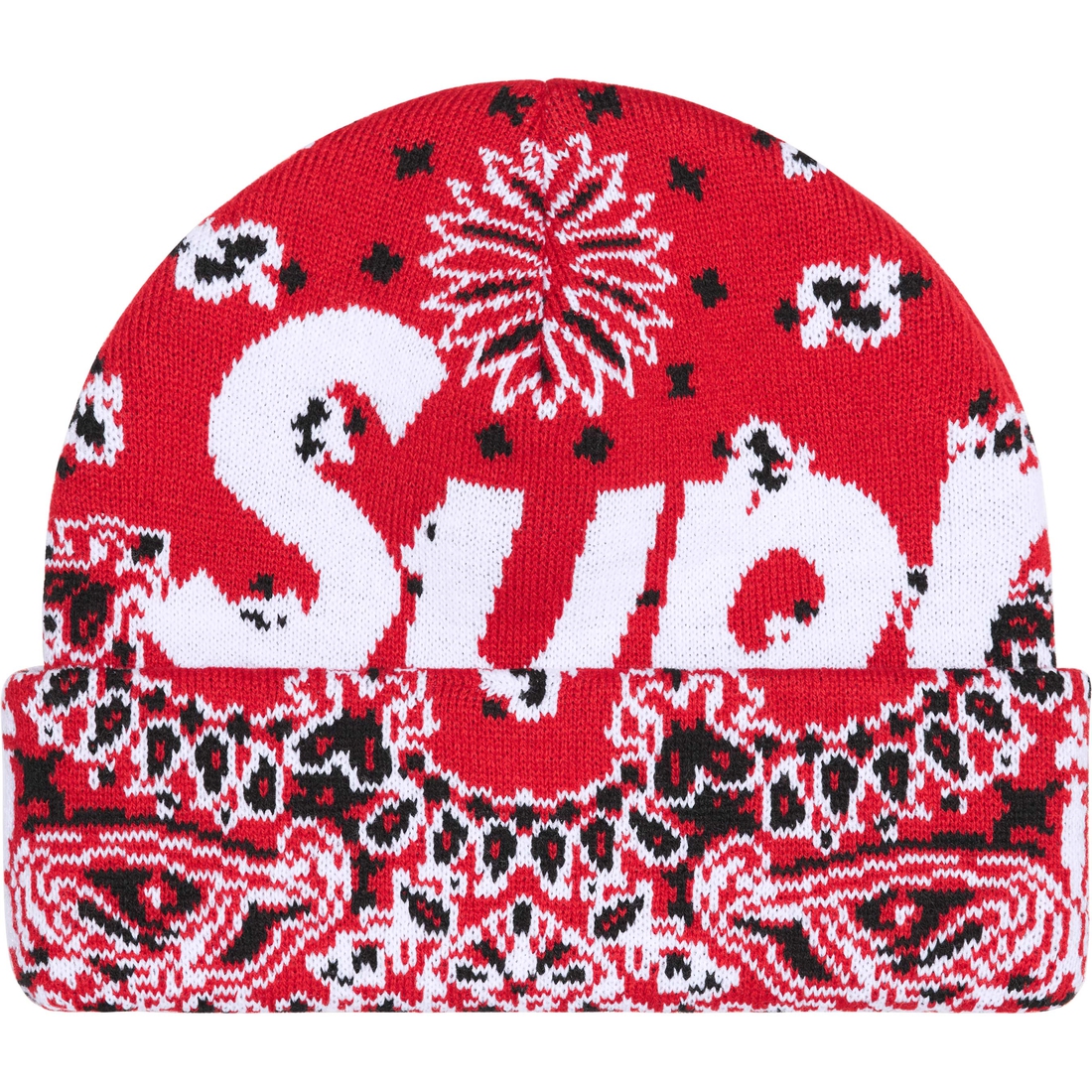 Supreme Big Logo Beanie (FW24) - Red Bandana - $44