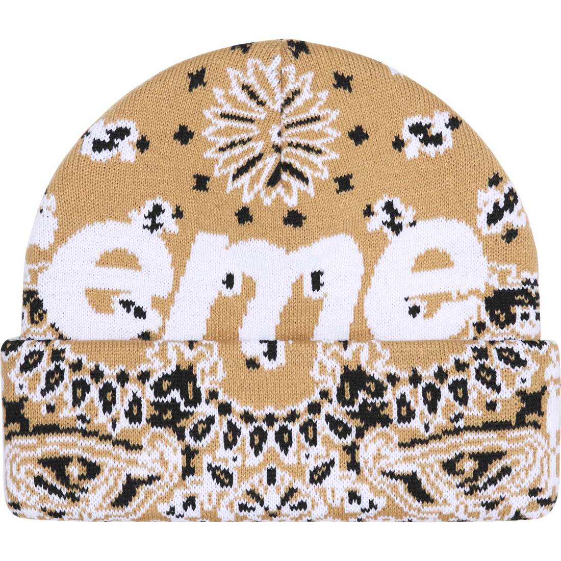 Supreme Big Logo Beanie (FW24) - Tan Bandana - $44