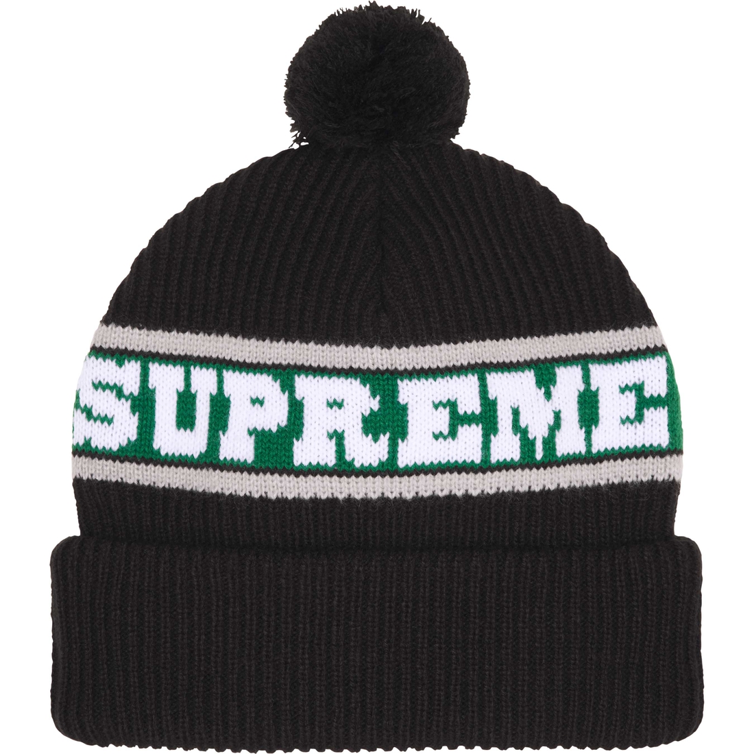 Supreme Big Stripe Beanie (FW24) - Black - $40