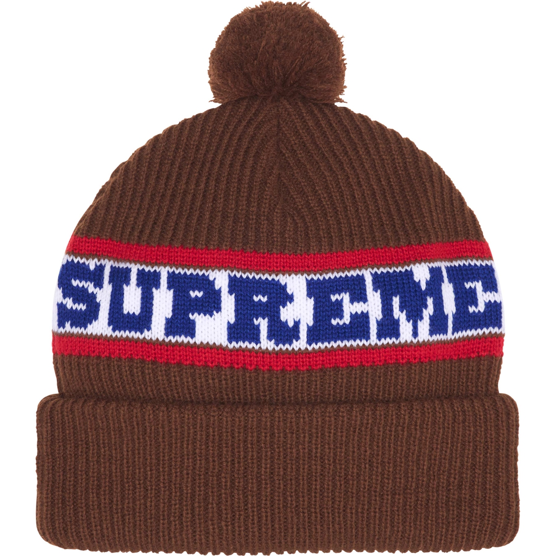 Supreme Big Stripe Beanie (FW24) - Brown - $40