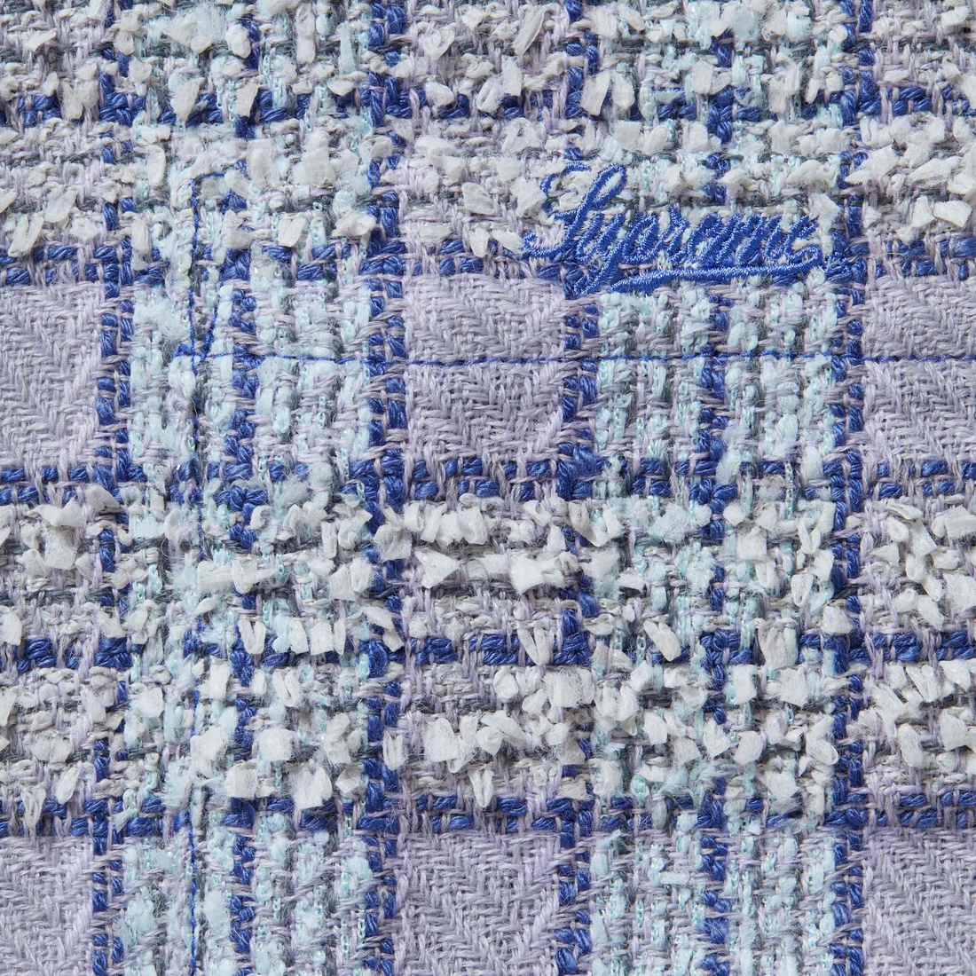 Supreme Bouclé Zip Up Shirt (FW24) - Blue - $168