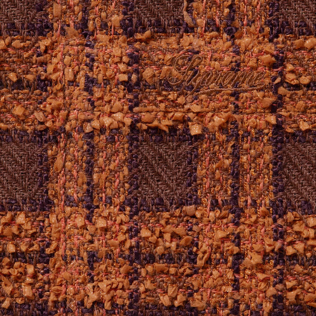 Supreme Bouclé Zip Up Shirt (FW24) - Rust - $168