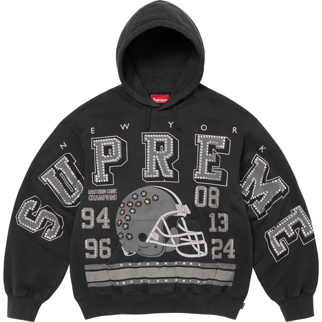 Supreme Champions Studded Hooded Sweatshirt (FW24) - Black - $188