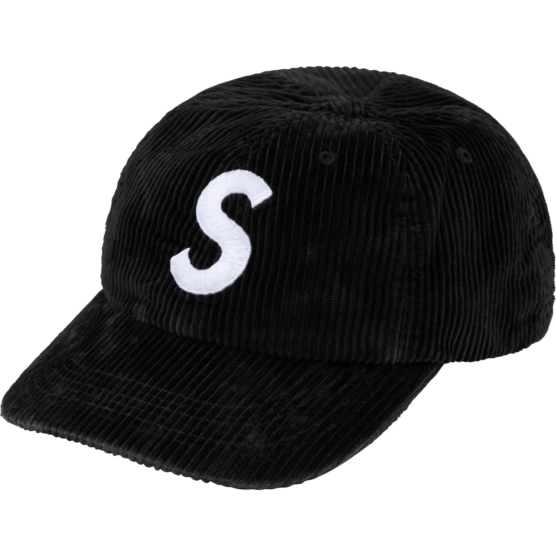 Supreme Corduroy S Logo 6-Panel (FW24) - Black - $58