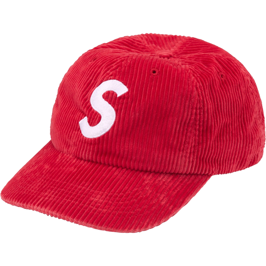 Supreme Corduroy S Logo 6-Panel (FW24) - Bright Red - $58