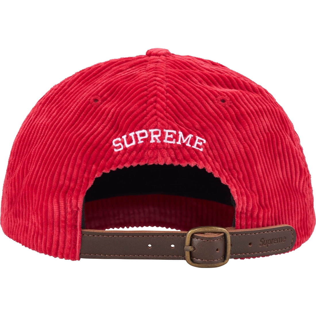 Supreme Corduroy S Logo 6-Panel (FW24) - Bright Red - $58