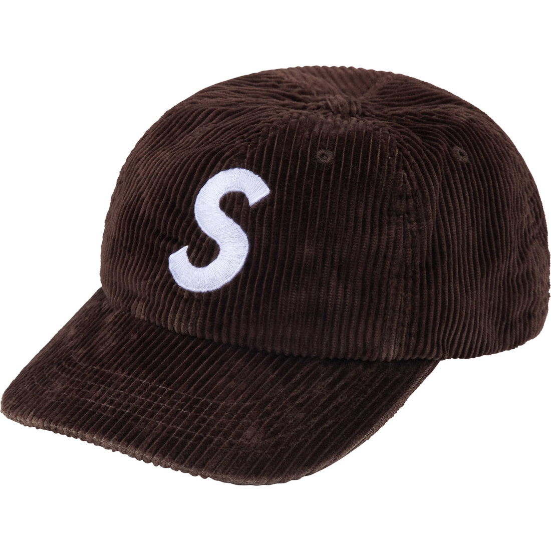 Supreme Corduroy S Logo 6-Panel (FW24) - Dark Brown - $58