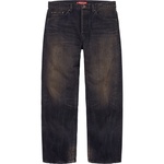 Supreme Distressed Loose Fit Selvedge Jean (FW24) - Washed Black