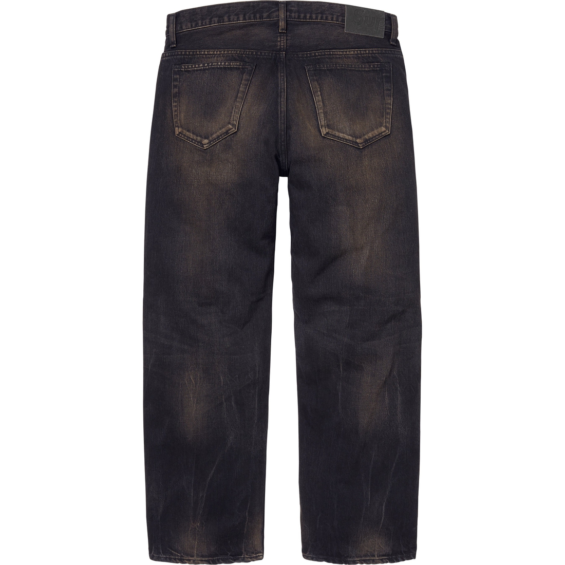 Supreme Distressed Loose Fit Selvedge Jean (FW24) - Washed Black - $298
