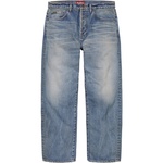 Supreme Distressed Loose Fit Selvedge Jean (FW24) - Washed Indigo