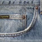 Supreme Distressed Loose Fit Selvedge Jean (FW24) - Washed Indigo