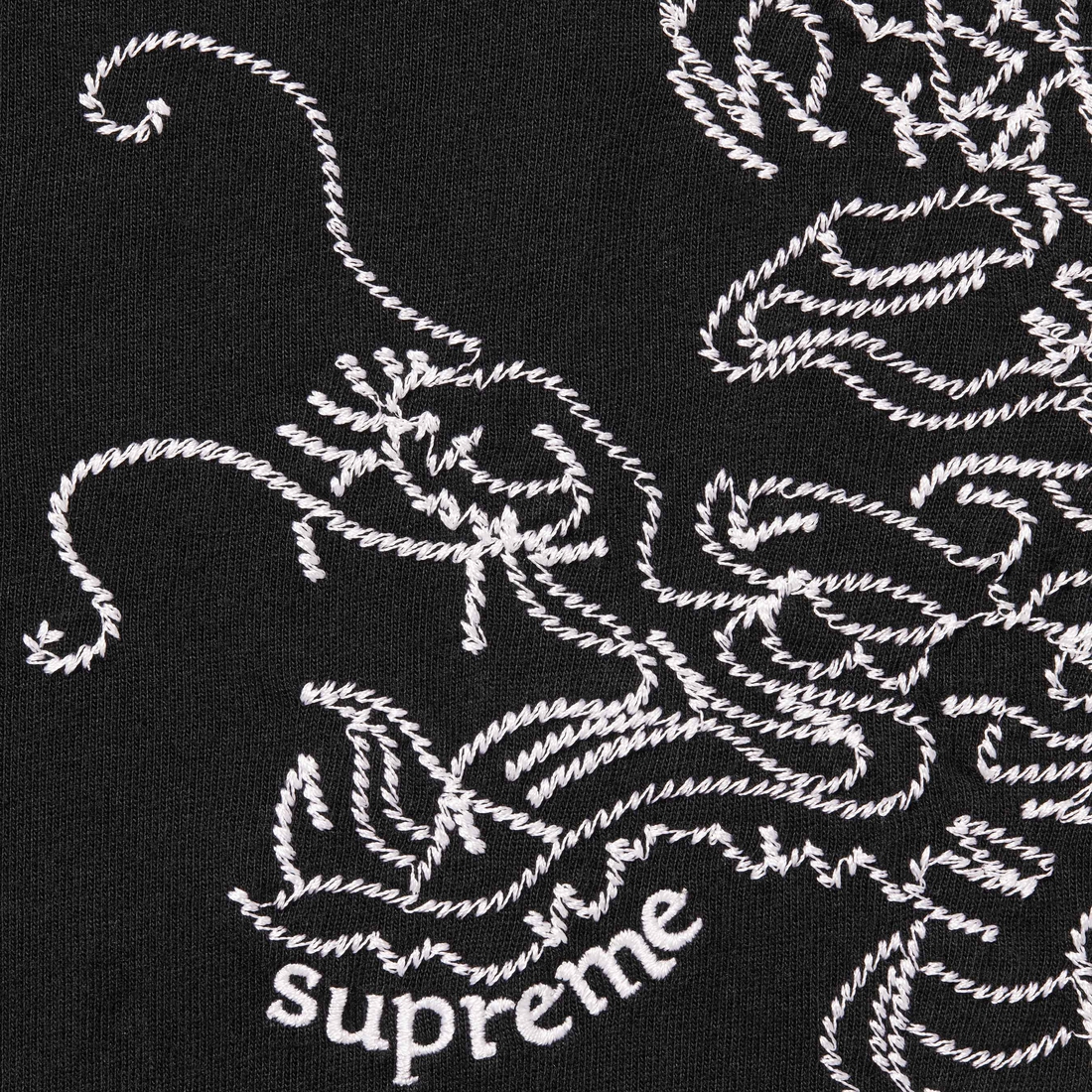 Supreme Dragon Embroidered L S Top (FW24) - Black - $98