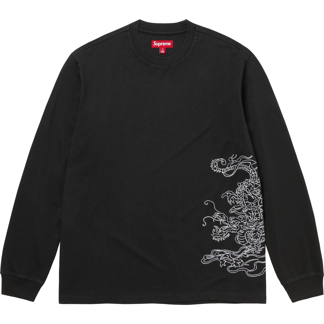 Supreme Dragon Embroidered L S Top (FW24) - Black - $98