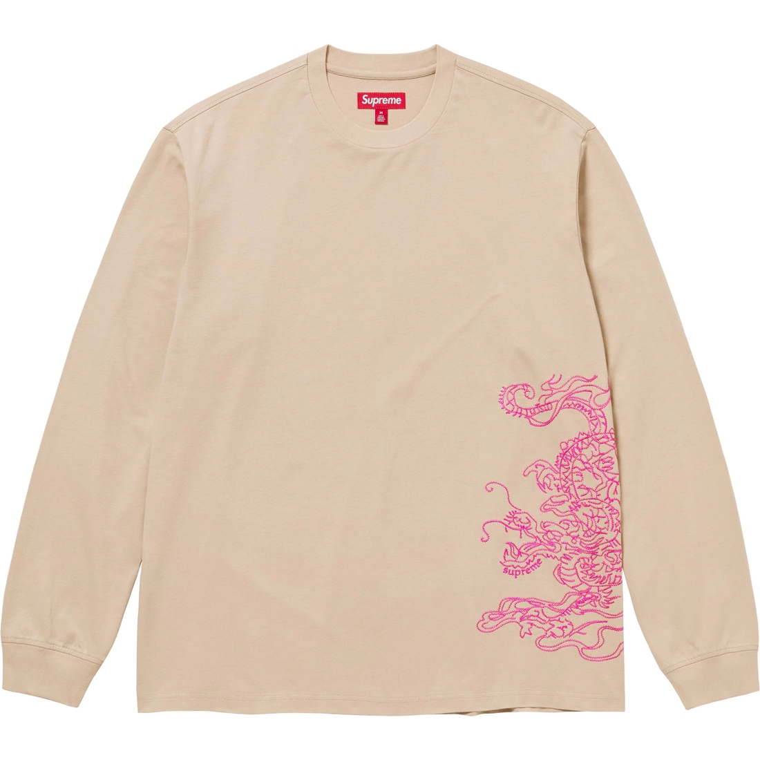 Supreme Dragon Embroidered L S Top (FW24) - Khaki - $98