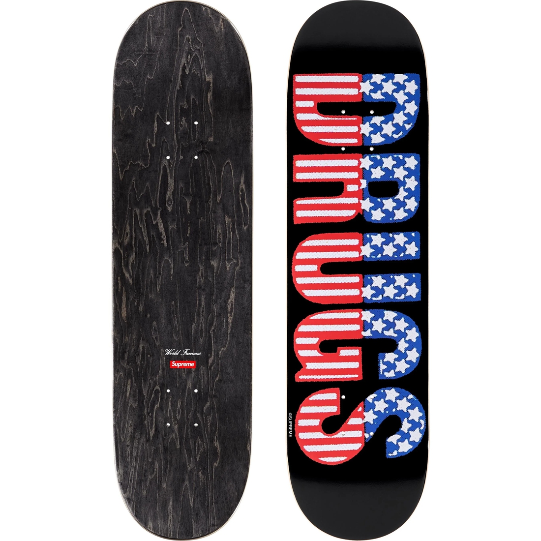 Supreme Drugs Skateboard (FW24) - Black - 8.25" x 32" - $60